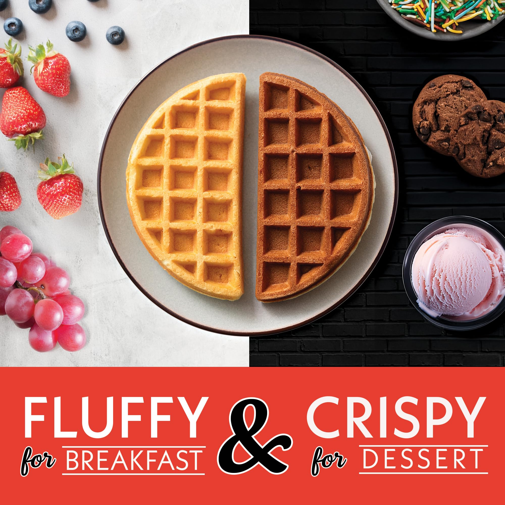 Gourmia Belgian Waffle Maker – Compact Design with Upright Storage, Adjustable Browning, and Easy-Clean Nonstick Ceramic Plates, Stainless Steel - Image 3