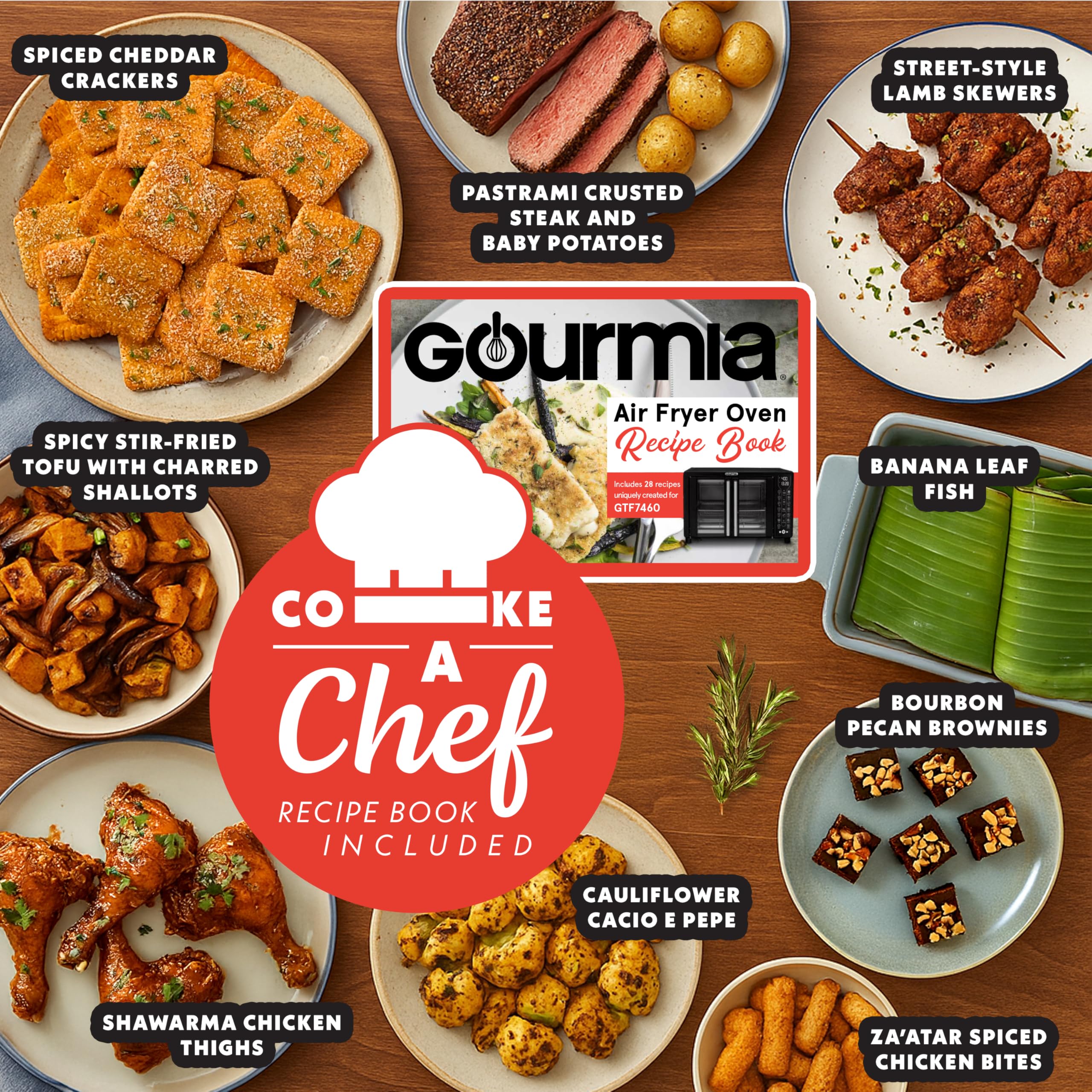 Gourmia French Door Air Fryer – 25 Qt Large Capacity Convection Oven, Fryforce 360°, Digital Display with 17 Cooking Presets, Bake, Toast, Roast, Dehydrate, Fits 12” Pizza - Image 5