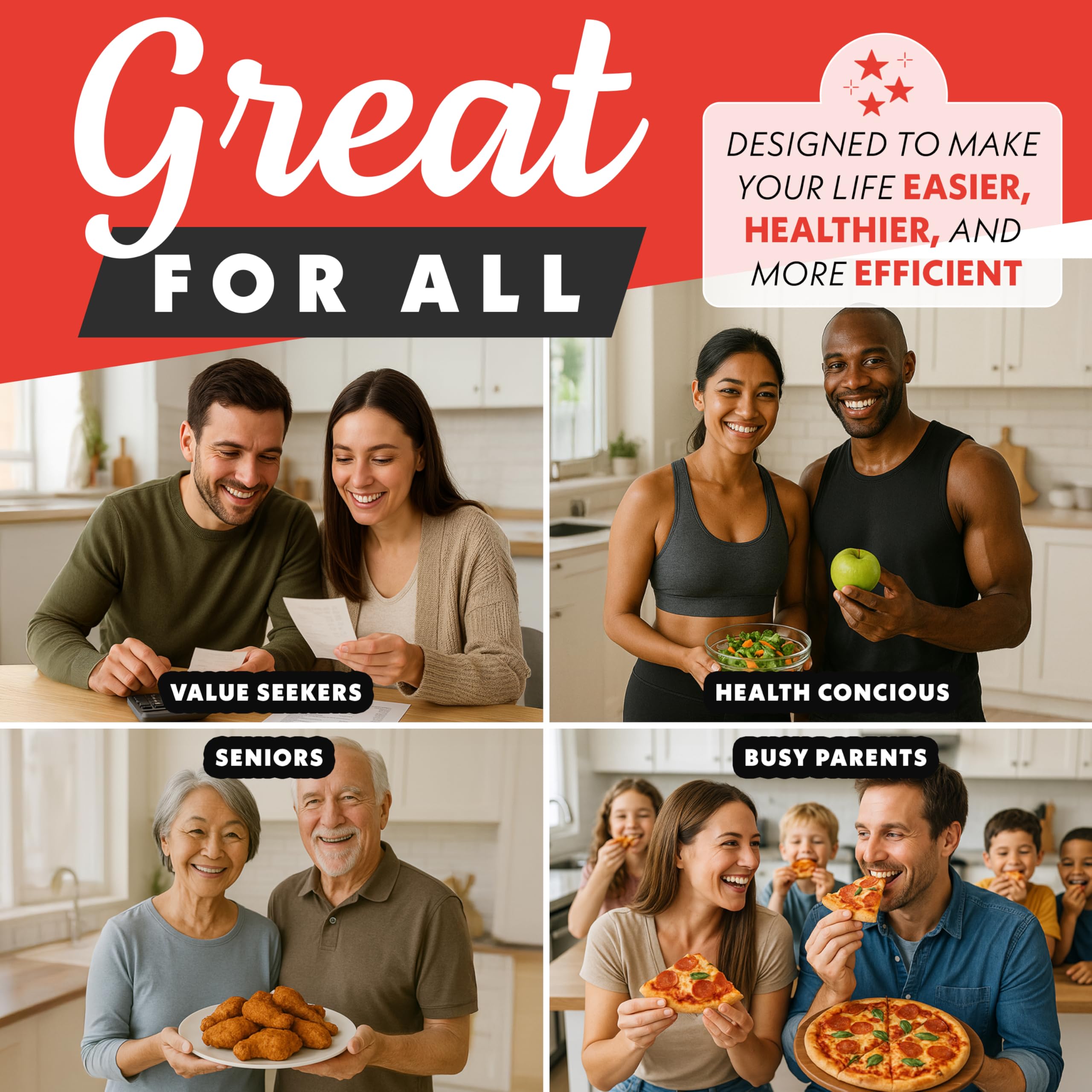 Gourmia French Door Air Fryer – 25 Qt Large Capacity Convection Oven, Fryforce 360°, Digital Display with 17 Cooking Presets, Bake, Toast, Roast, Dehydrate, Fits 12” Pizza - Image 7