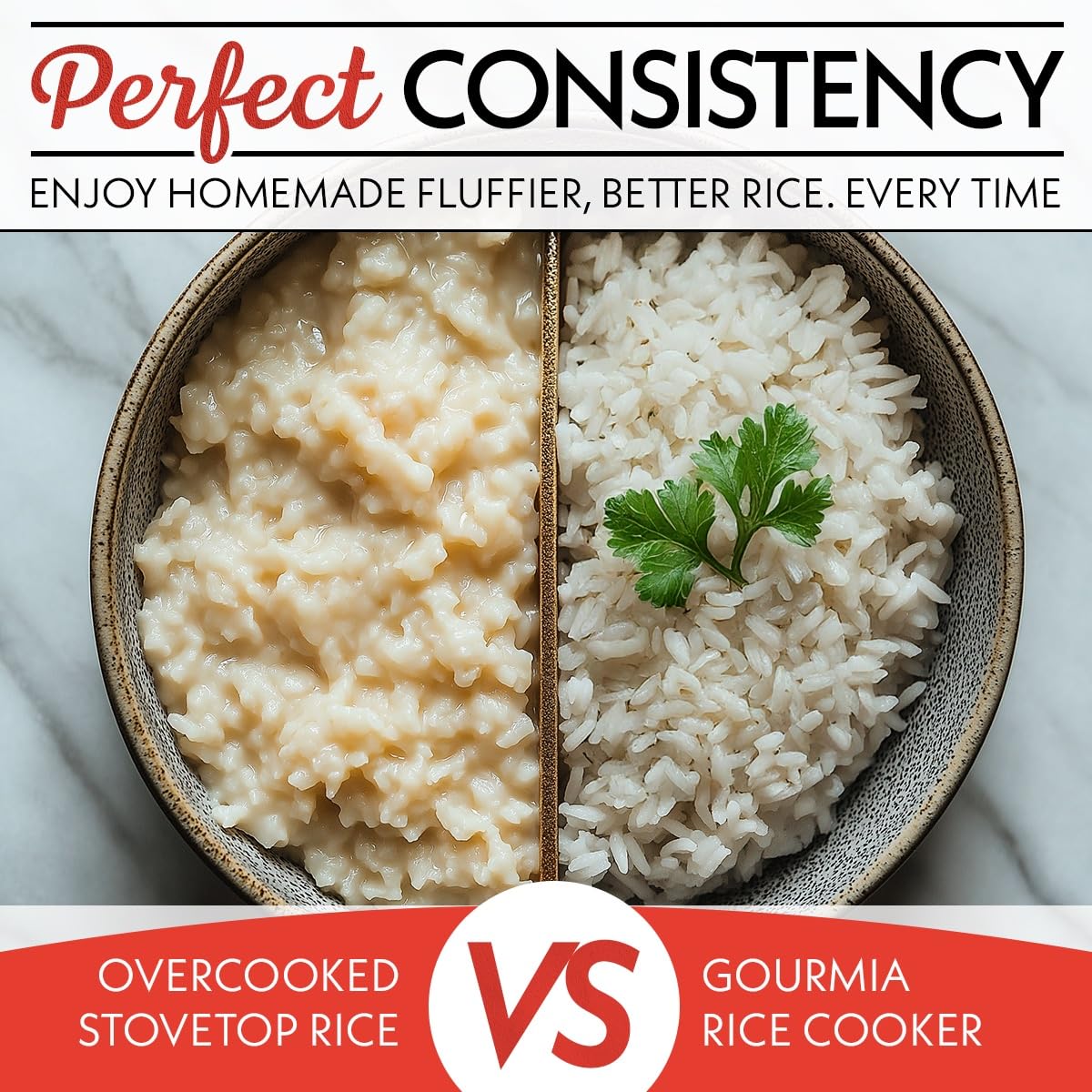 Gourmia Rice Cooker – 3 Qt Capacity, 12 Cup Cooked, 6 Cup Uncooked, Digital Controls, Grain Cooker & Steamer, Built-In Steamer Basket, Nonstick Ceramic Pot, Delay Timer, Keep Warm, Stainless Steel - Image 7