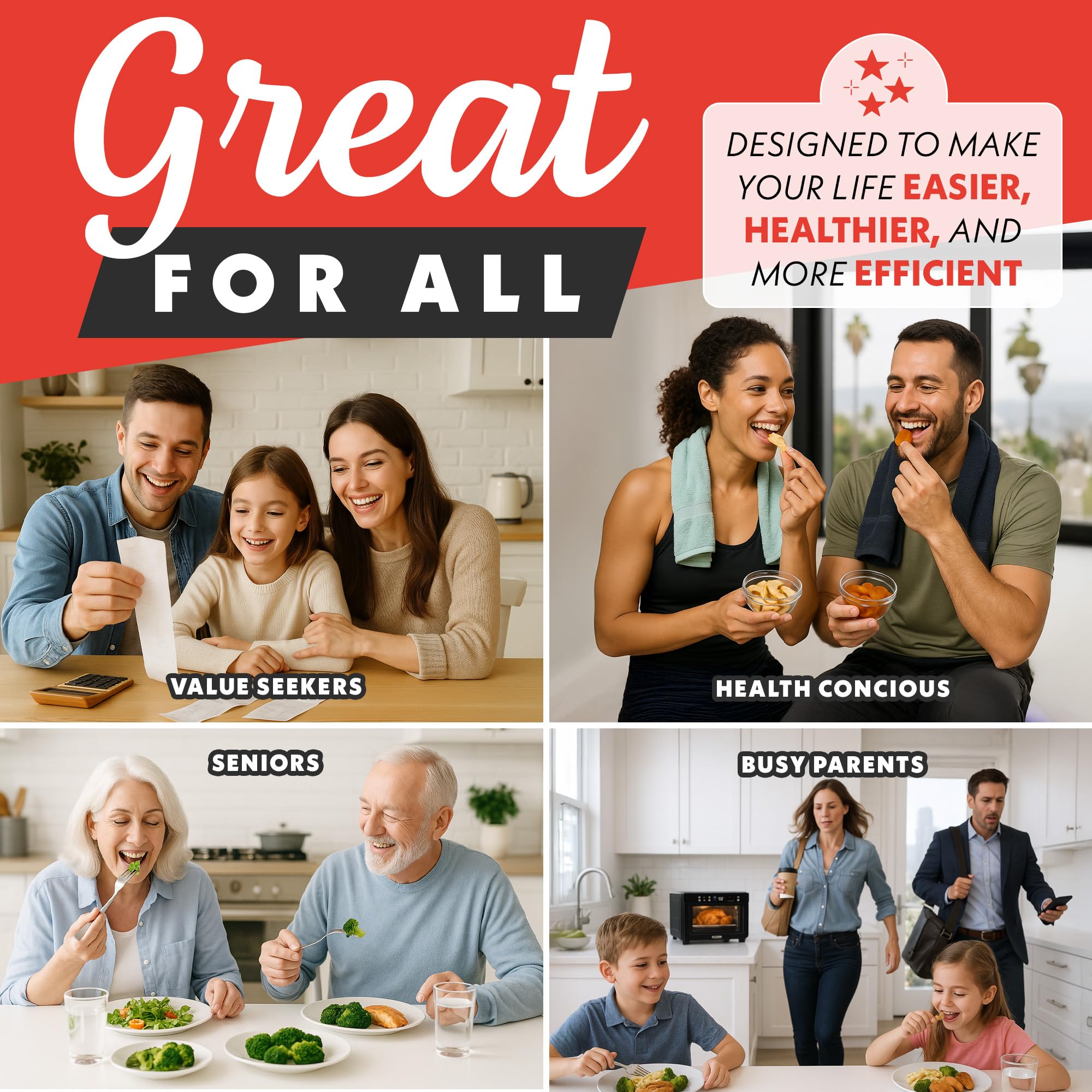 Gourmia Toaster Oven Digital Air Fryer - Convection Mode with 4 Slice Capacity, 3 Rack Positions, 12 Presets, Toast, Bagel, Bake, Roast, Broil, Dehydrate, Popcorn, Fits 9" Pizza, Black - Image 7